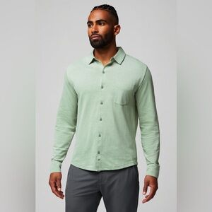Fabletics Men's SUPER SOFT Mint Green Casual Button Down Shirt